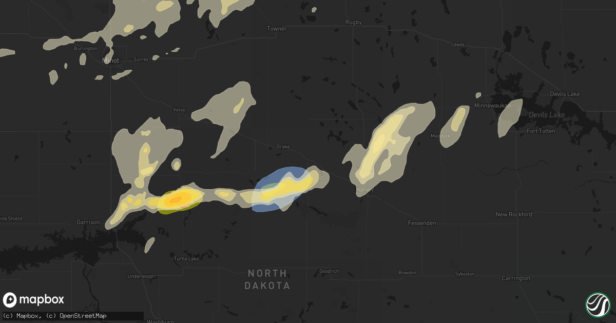 Hail map in Anamoose, ND on September 7, 2026