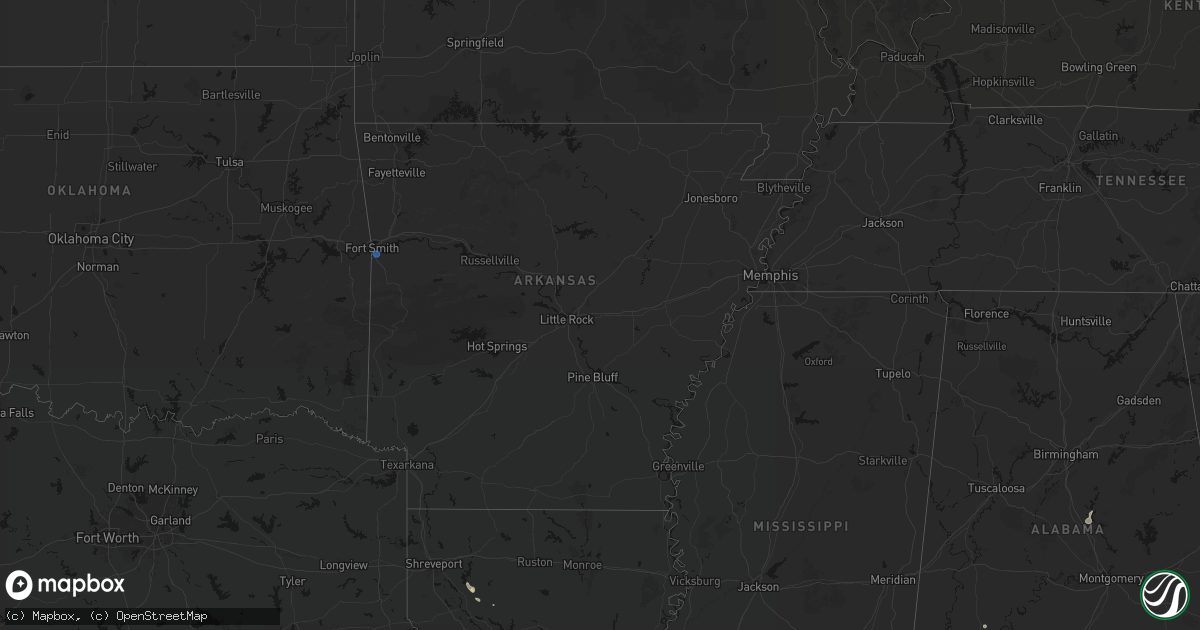 Hail map in Arkansas on September 7, 2026