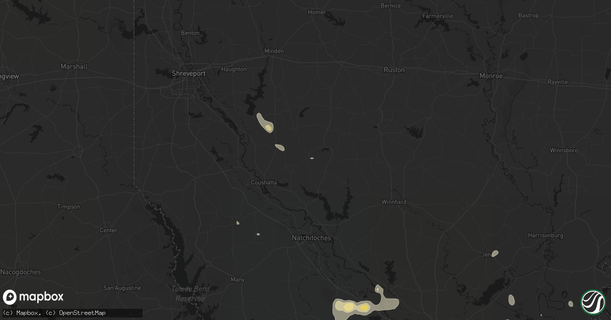 Hail map in Ashland, LA on September 7, 2026