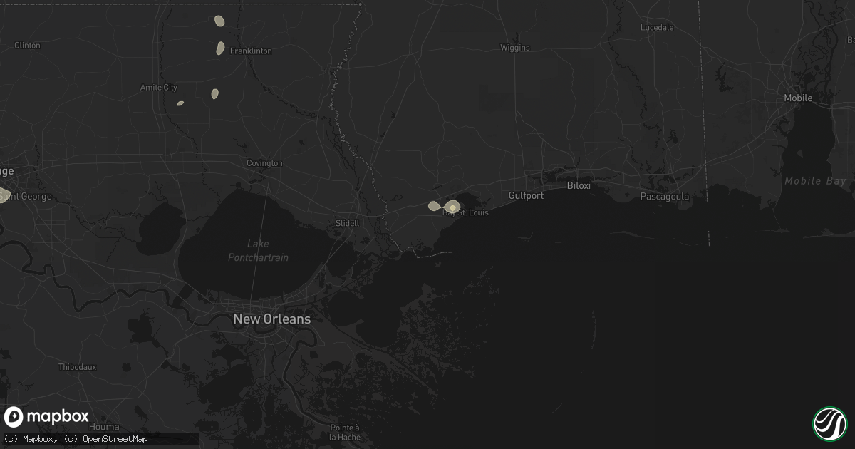 Hail map in Bay Saint Louis, MS on September 7, 2026