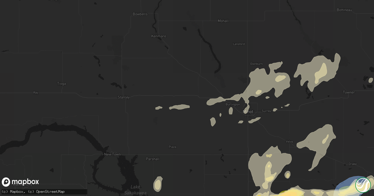 Hail map in Berthold, ND on September 7, 2026