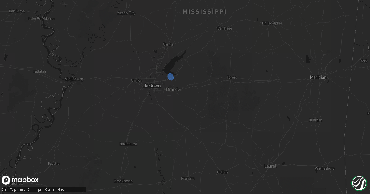 Hail map in Brandon, MS on September 7, 2026