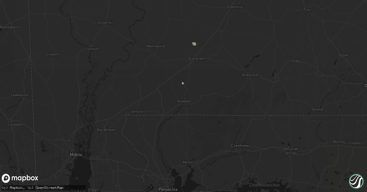 Hail map in Brewton, AL on September 7, 2026