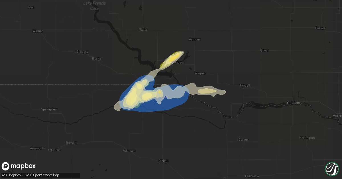 Hail map in Bristow, NE on September 7, 2026