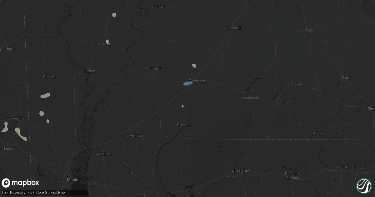 Hail map in Castleberry, AL on September 7, 2026