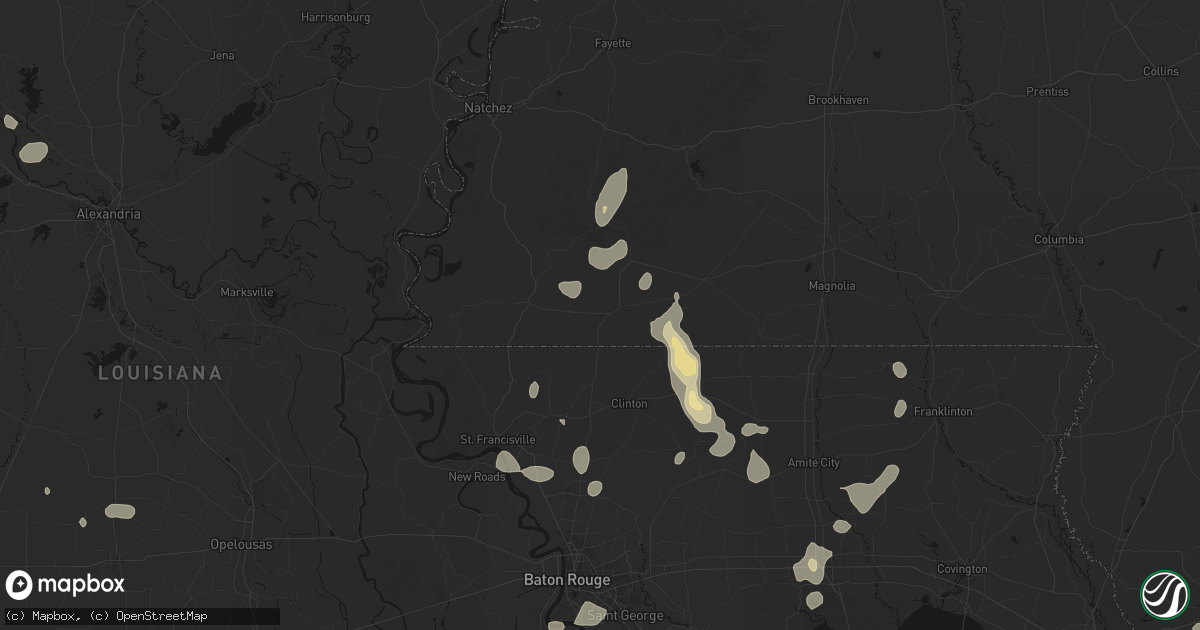 Hail map in Centreville, MS on September 7, 2026