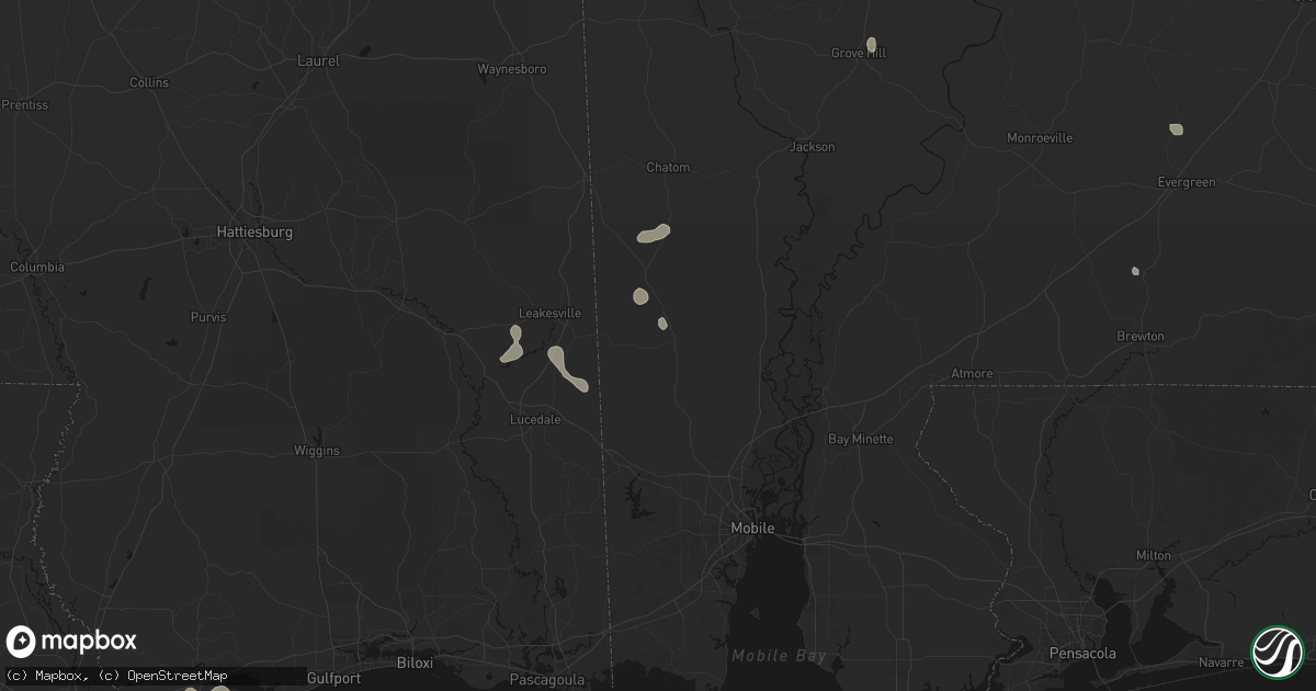 Hail map in Citronelle, AL on September 7, 2026