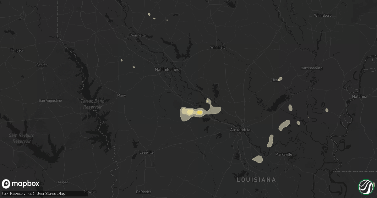 Hail map in Cloutierville, LA on September 7, 2026
