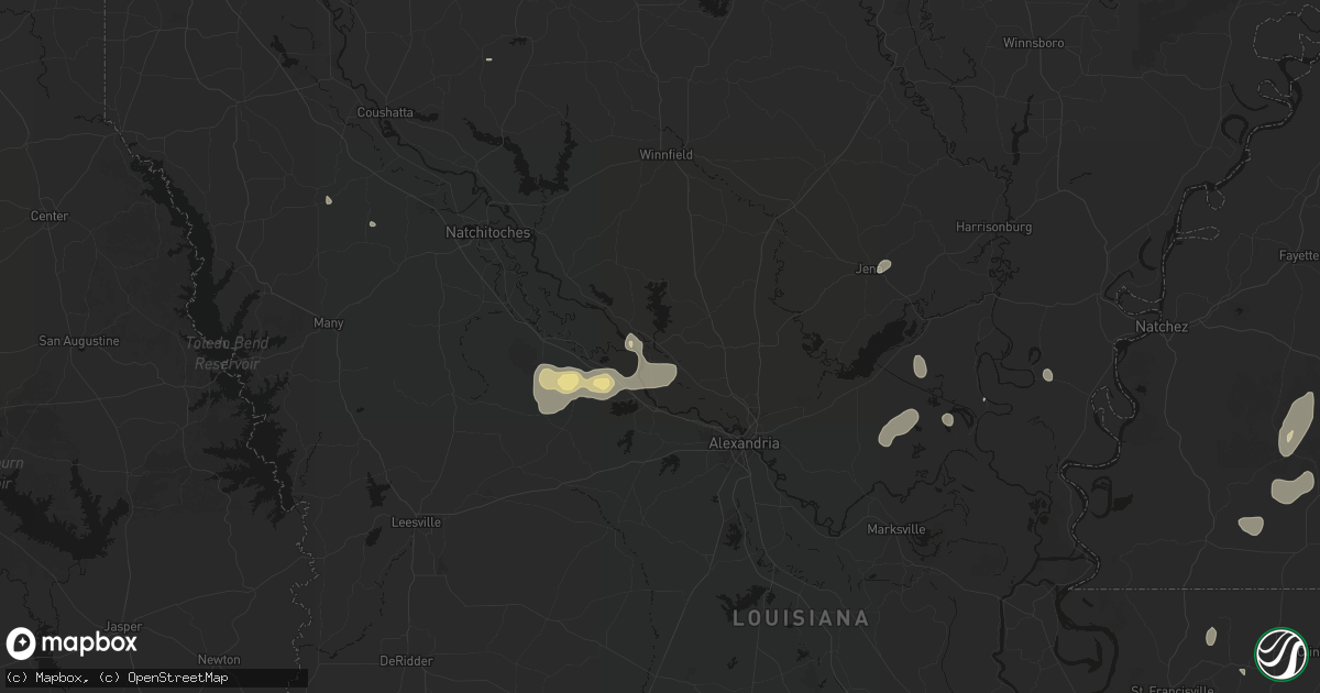 Hail map in Colfax, LA on September 7, 2026