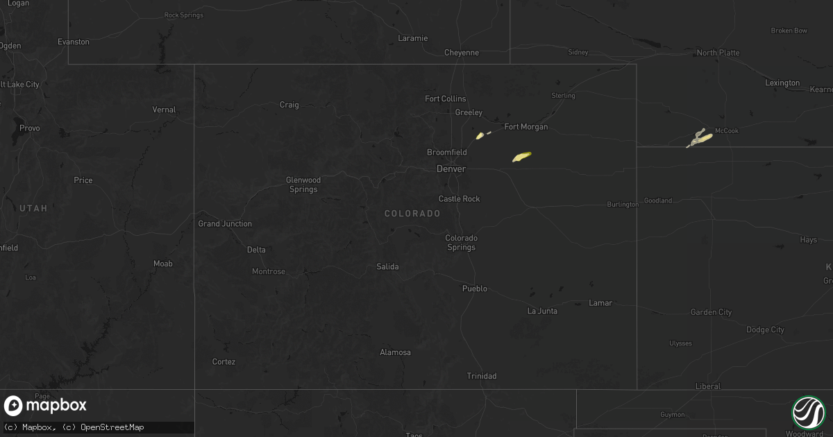 Hail map in Colorado on September 7, 2026