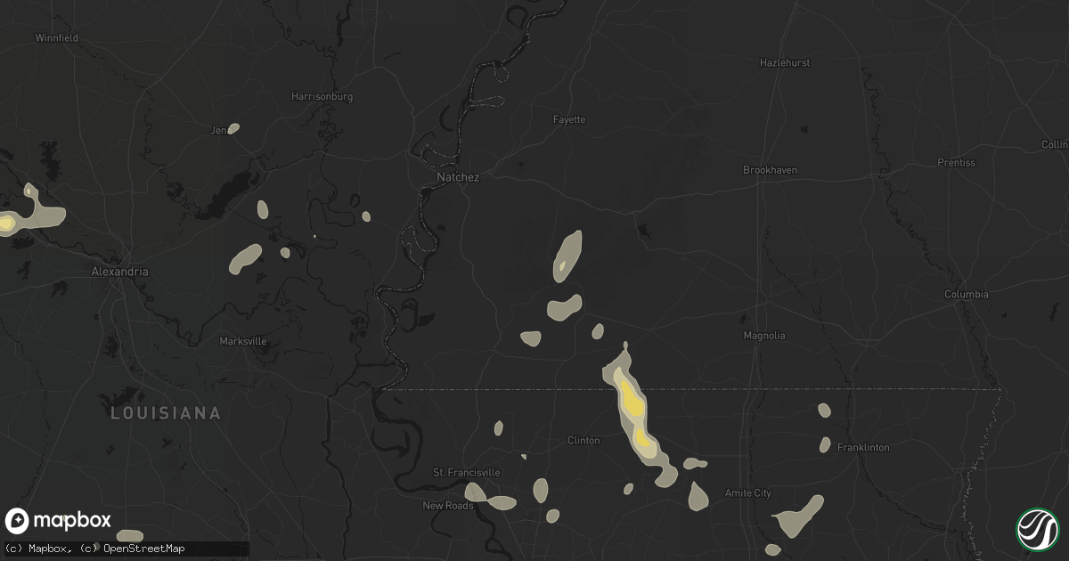Hail map in Crosby, MS on September 7, 2026