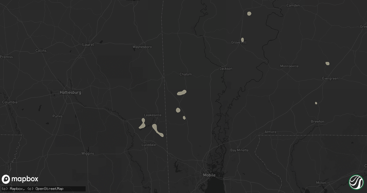 Hail map in Deer Park, AL on September 7, 2026