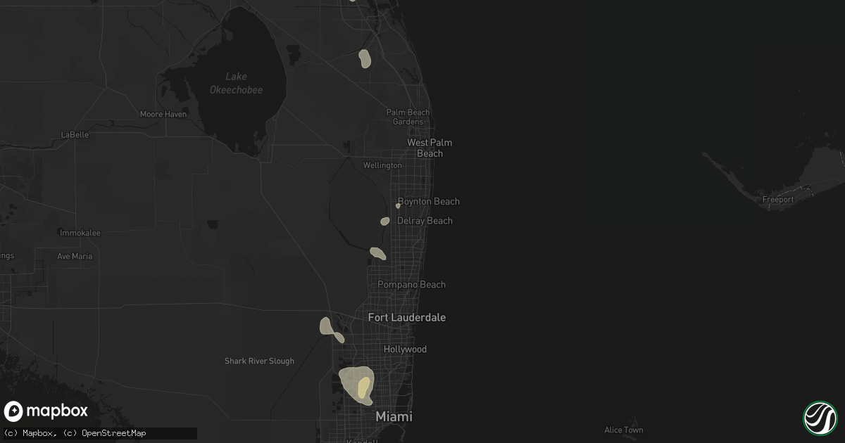 Hail map in Delray Beach, FL on September 7, 2026