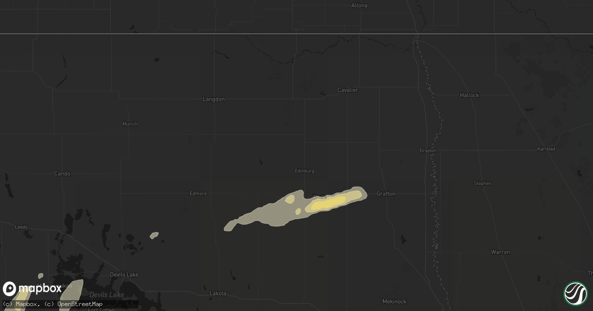 Hail map in Edinburg, ND on September 7, 2026