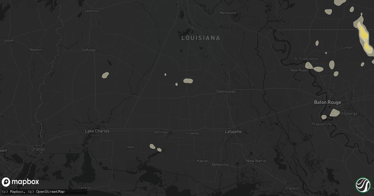 Hail map in Eunice, LA on September 7, 2026