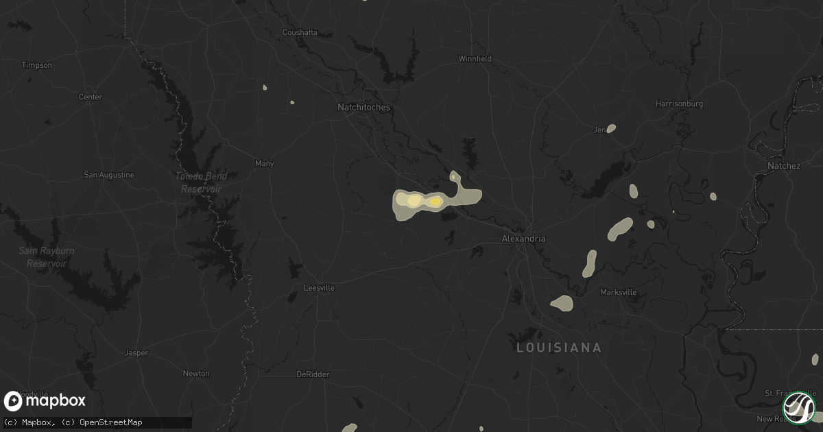 Hail map in Flatwoods, LA on September 7, 2026