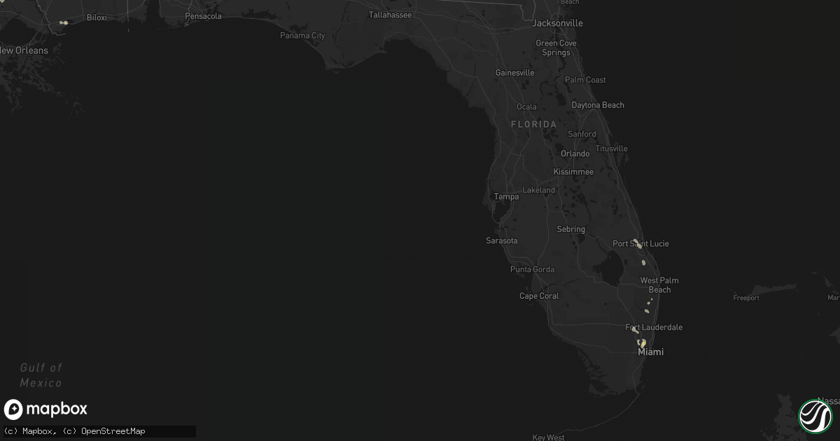 Hail map in Florida on September 7, 2026