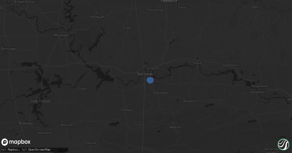 Hail map in Fort Smith, AR on September 7, 2026