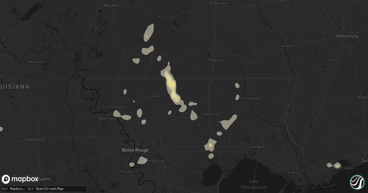 Hail map in Greensburg, LA on September 7, 2026