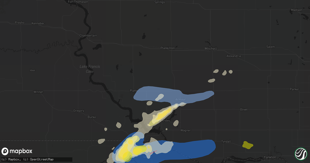 Hail map in Harrison, SD on September 7, 2026