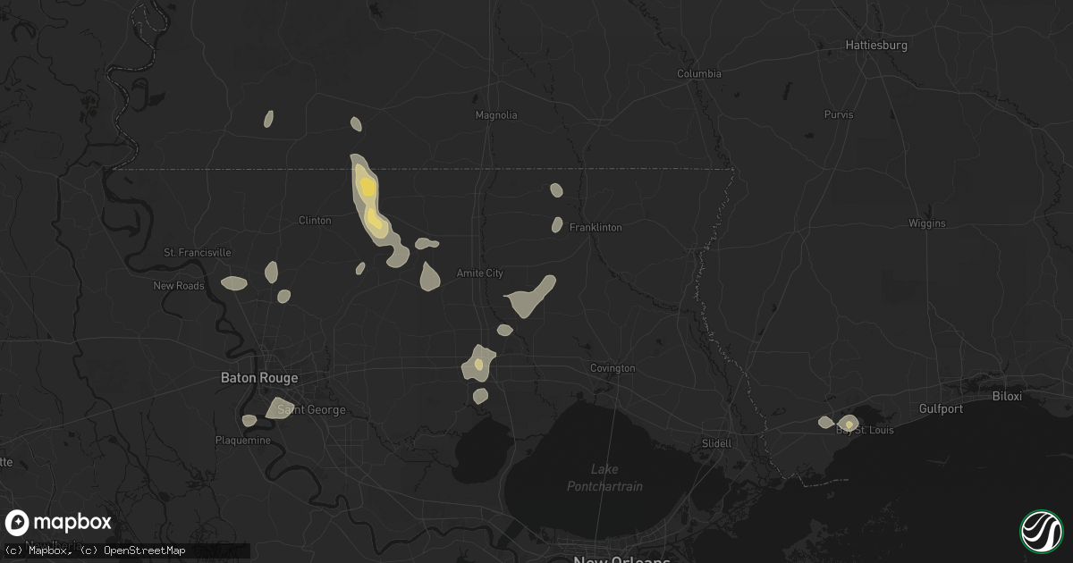 Hail map in Husser, LA on September 7, 2026