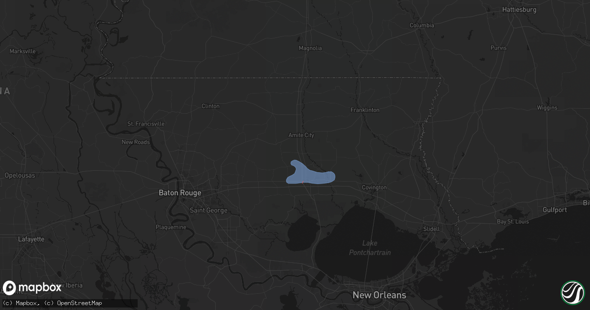 Hail map in Independence, LA on September 7, 2026