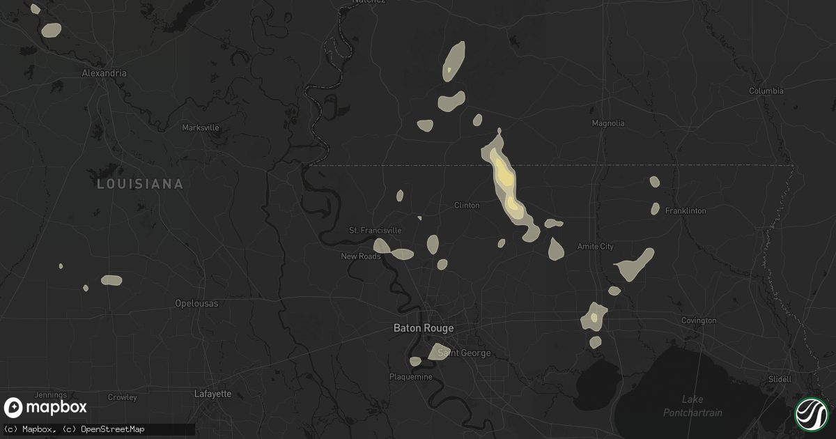 Hail map in Jackson, LA on September 7, 2026