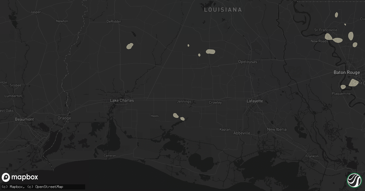 Hail map in Jennings, LA on September 7, 2026