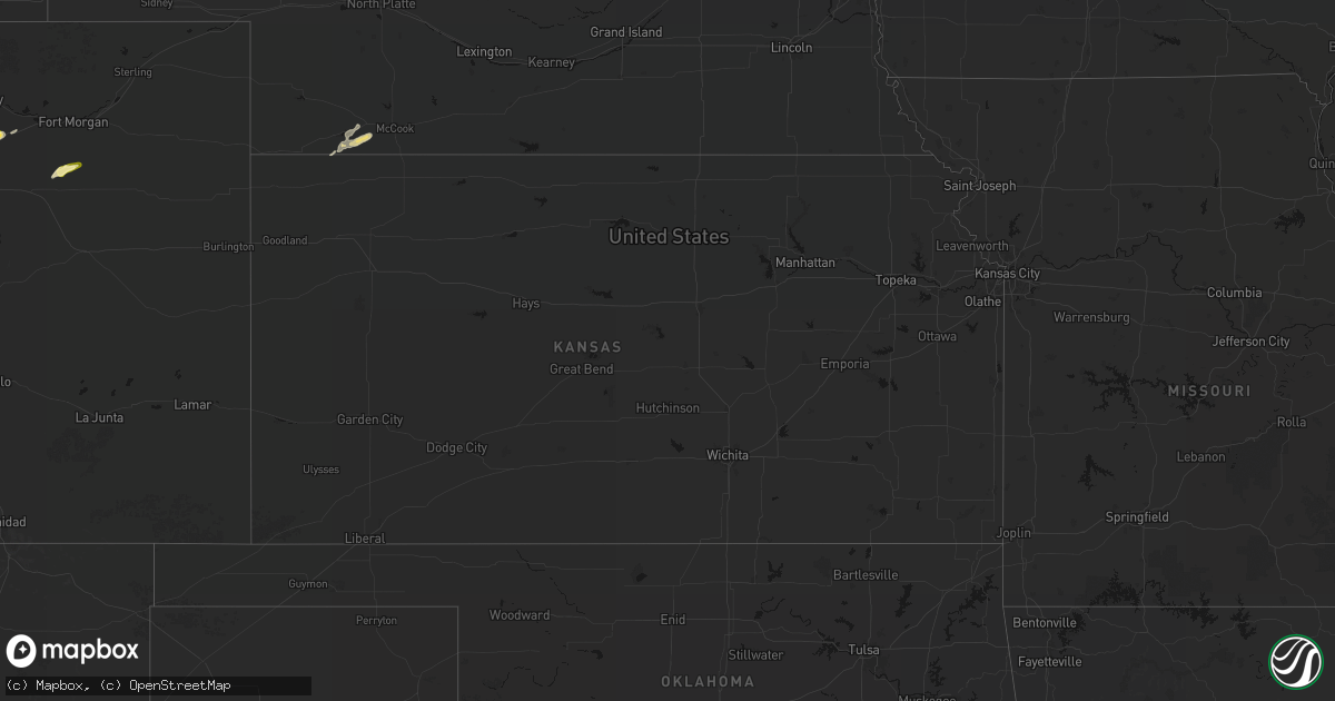 Hail map in Kansas on September 7, 2026