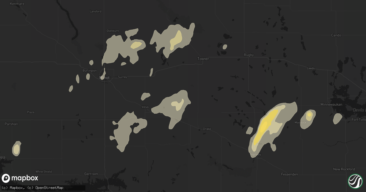 Hail map in Karlsruhe, ND on September 7, 2026