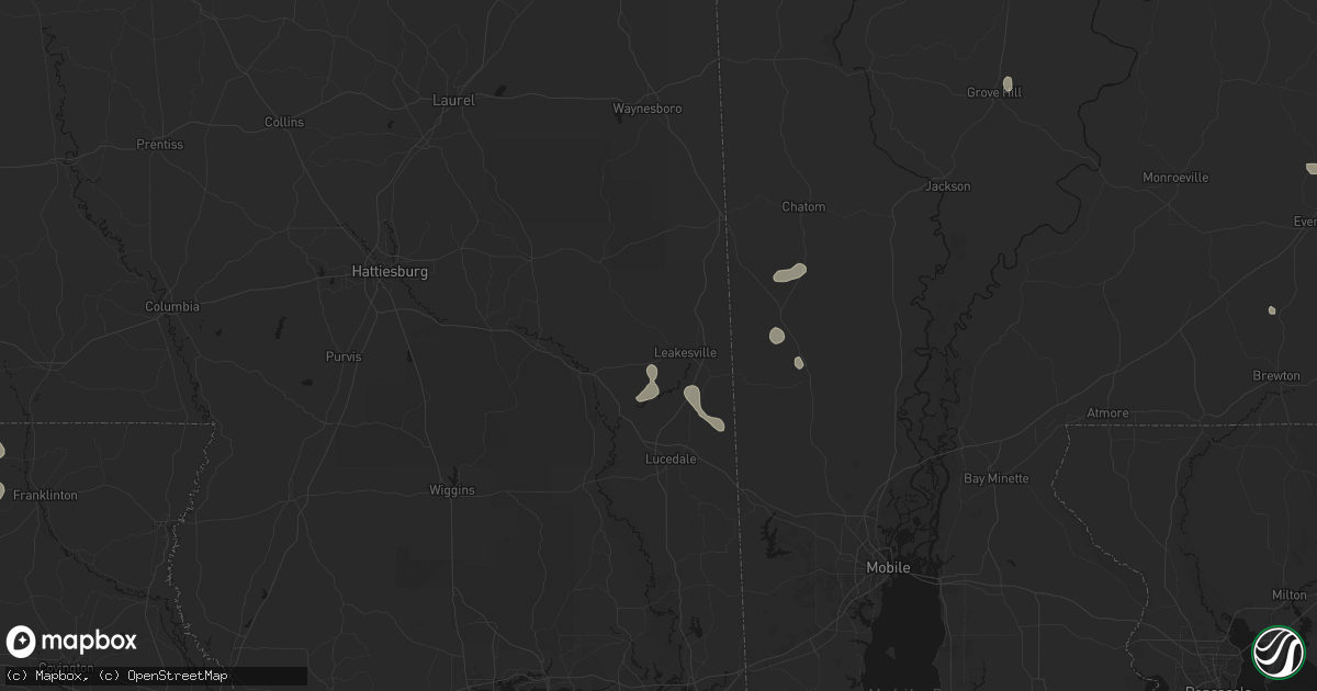 Hail map in Leakesville, MS on September 7, 2026