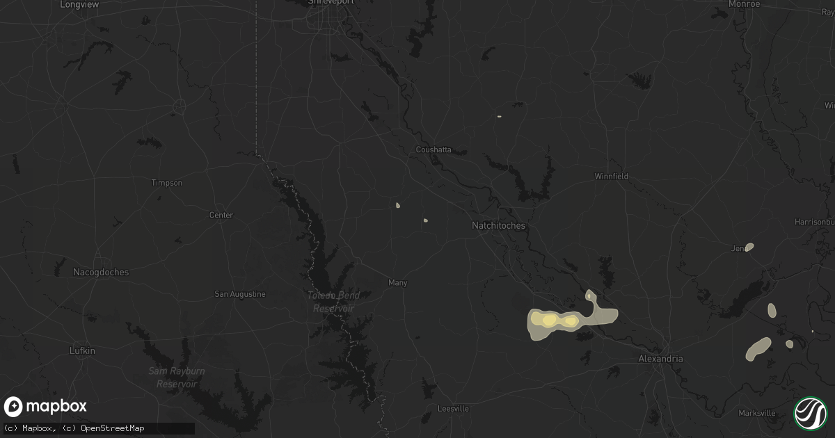 Hail map in Marthaville, LA on September 7, 2026