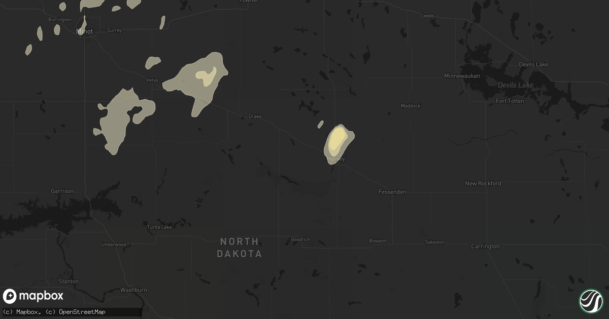 Hail map in Martin, ND on September 7, 2026