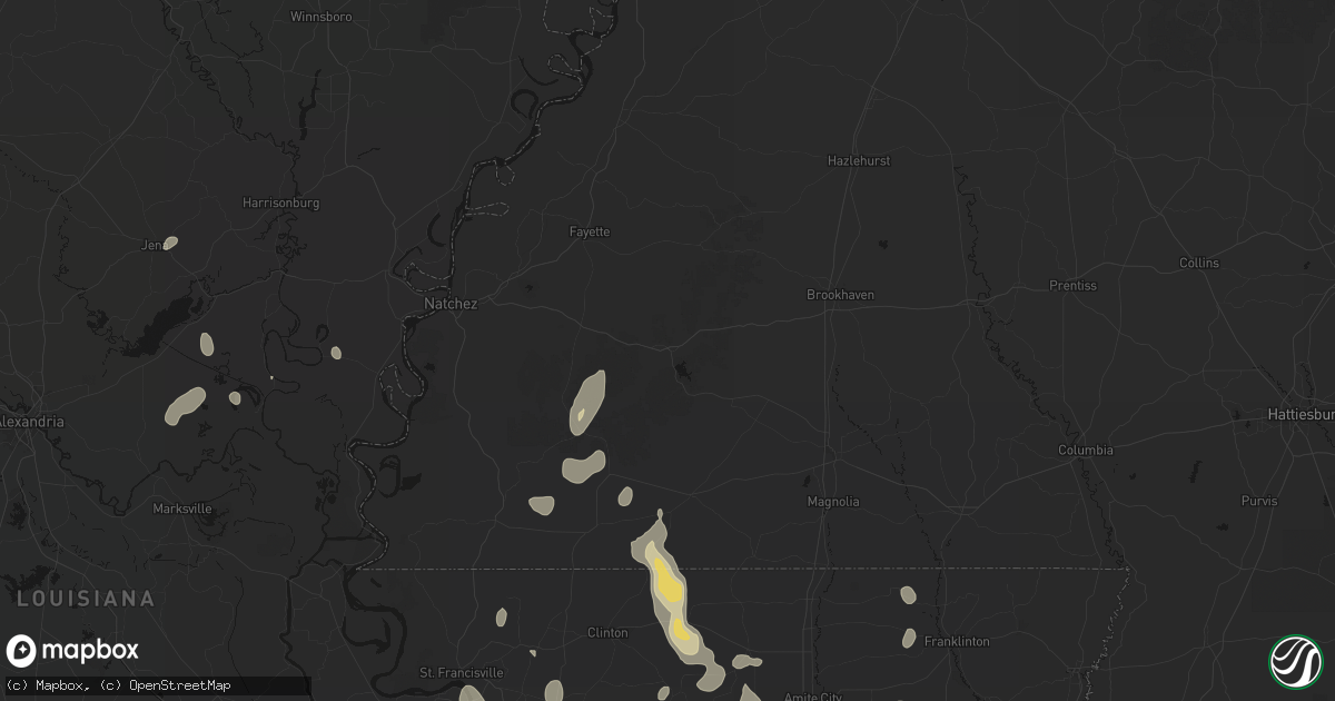 Hail map in Meadville, MS on September 7, 2026