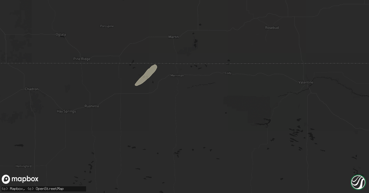 Hail map in Merriman, NE on September 7, 2026