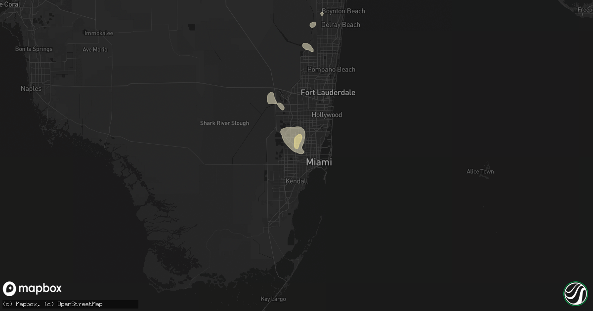 Hail map in Miami, FL on September 7, 2026