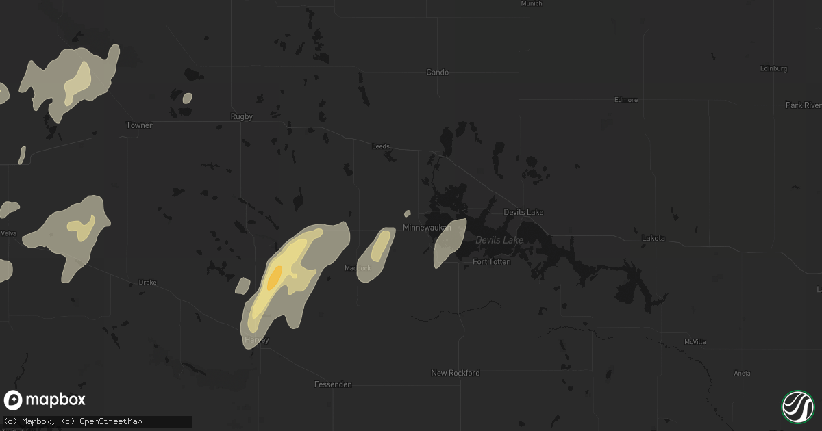 Hail map in Minnewaukan, ND on September 7, 2026