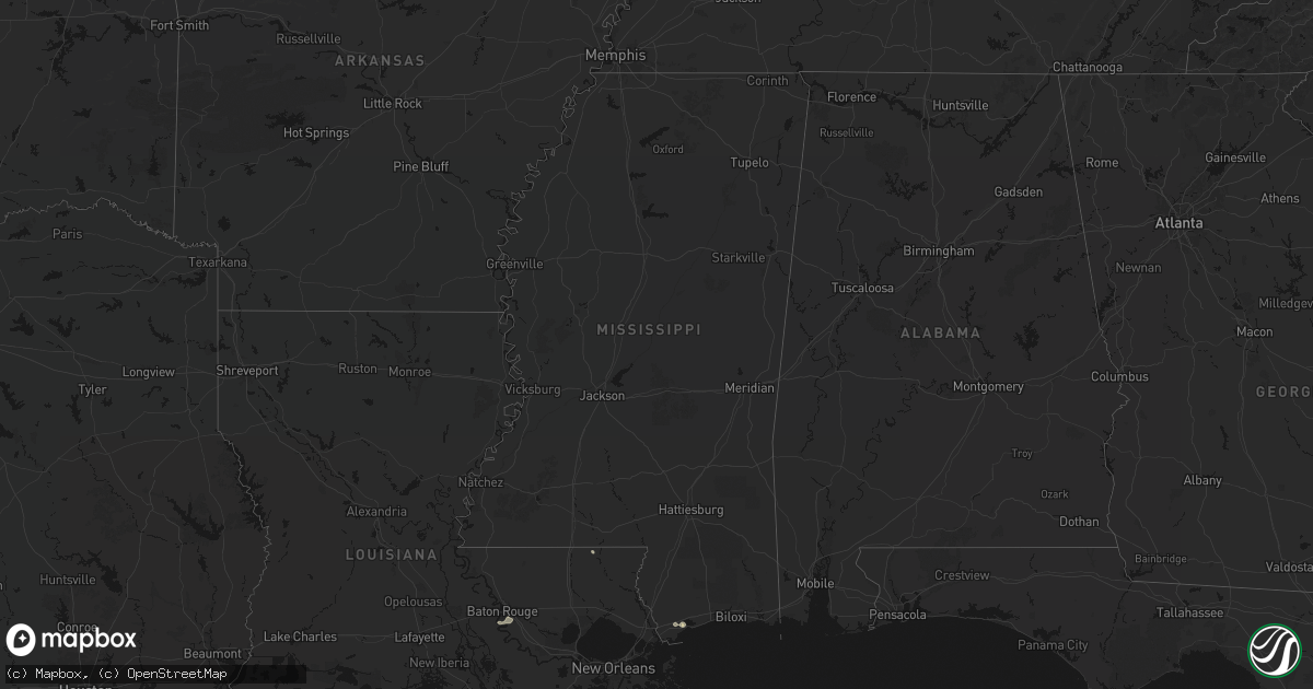 Hail map in Mississippi on September 7, 2026