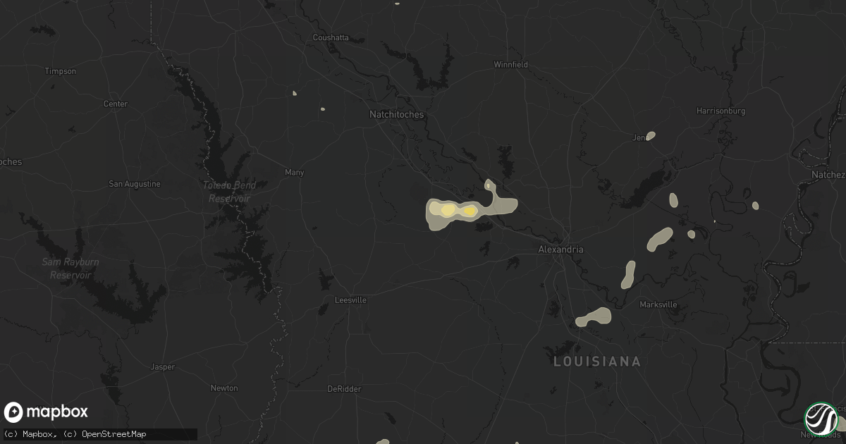 Hail map in Mora, LA on September 7, 2026