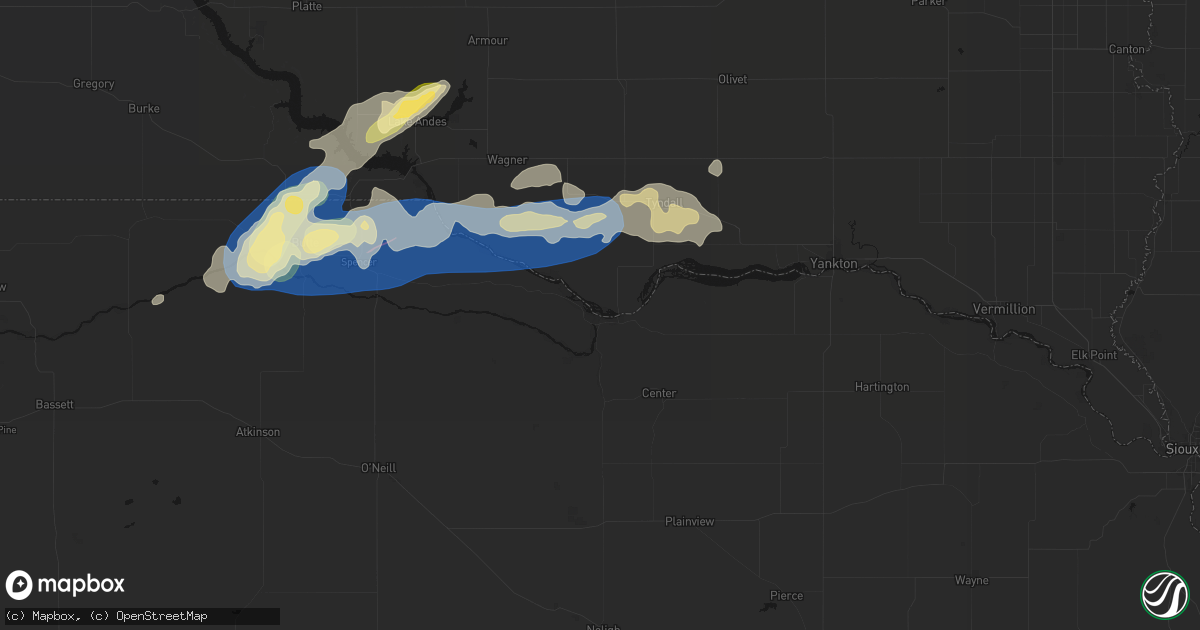 Hail map in Niobrara, NE on September 7, 2026
