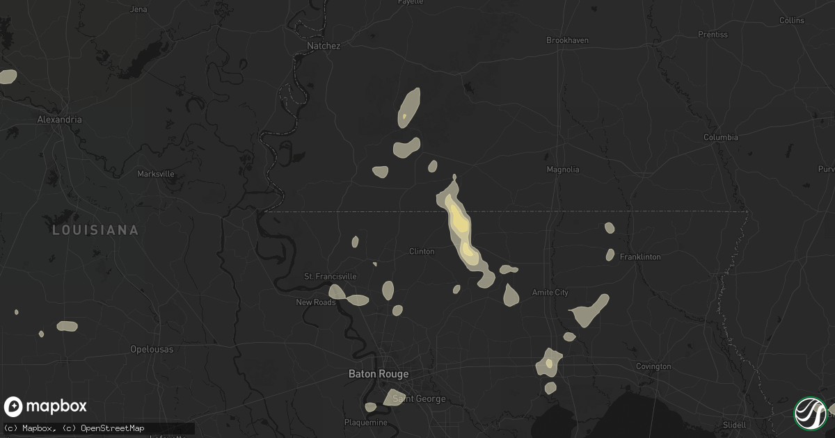 Hail map in Norwood, LA on September 7, 2026