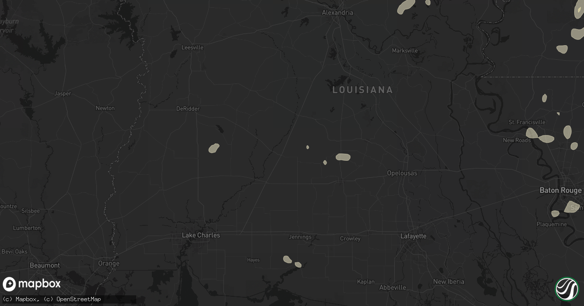 Hail map in Oberlin, LA on September 7, 2026