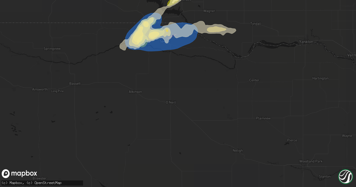 Hail map in Oneill, NE on September 7, 2026