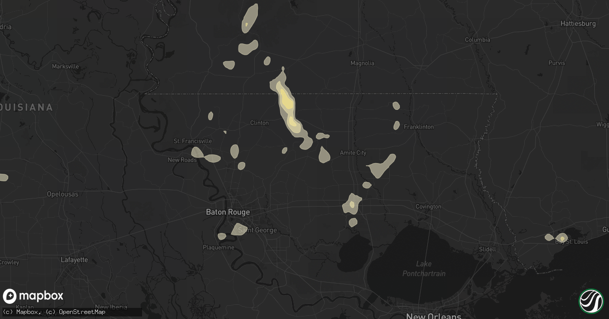 Hail map in Pine Grove, LA on September 7, 2026