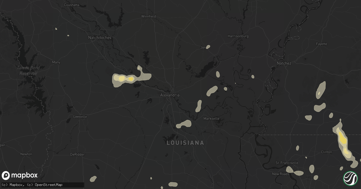Hail map in Pineville, LA on September 7, 2026
