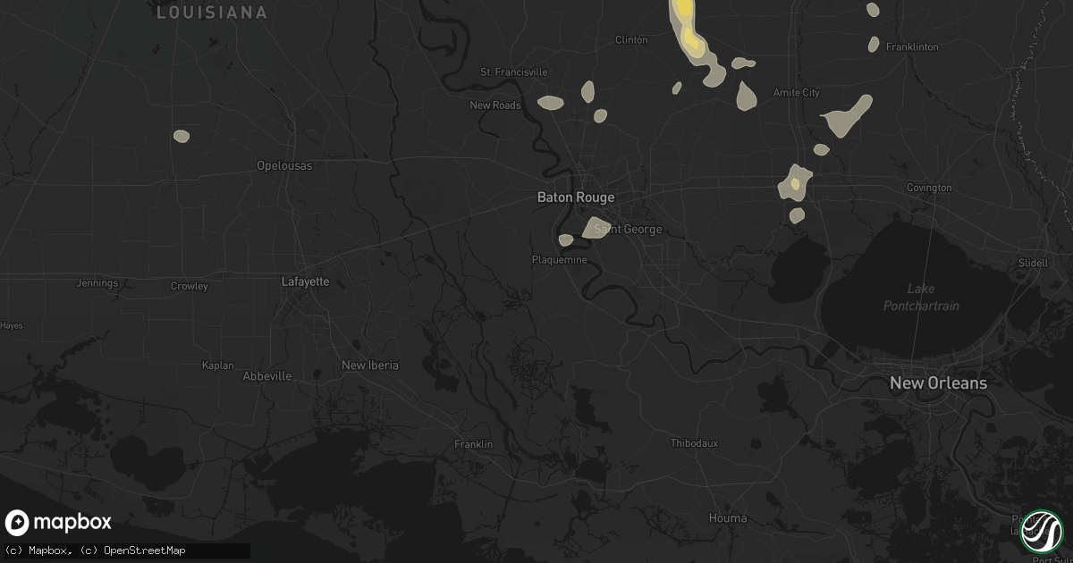 Hail map in Plaquemine, LA on September 7, 2026