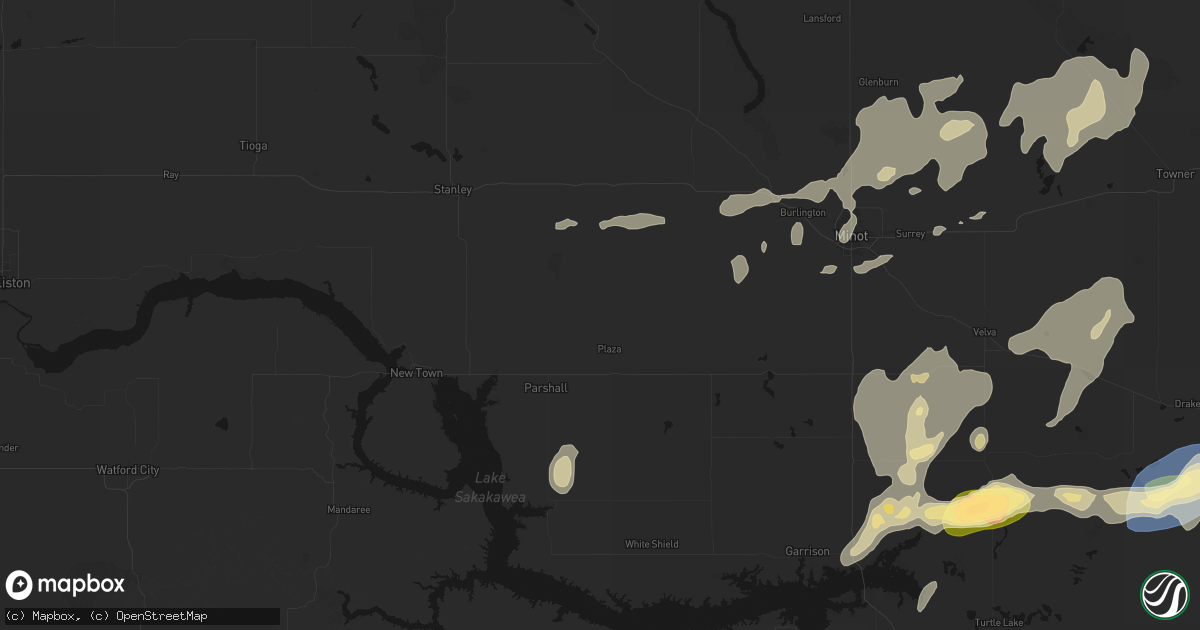 Hail map in Plaza, ND on September 7, 2026