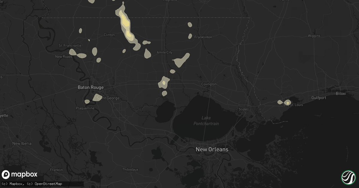 Hail map in Ponchatoula, LA on September 7, 2026