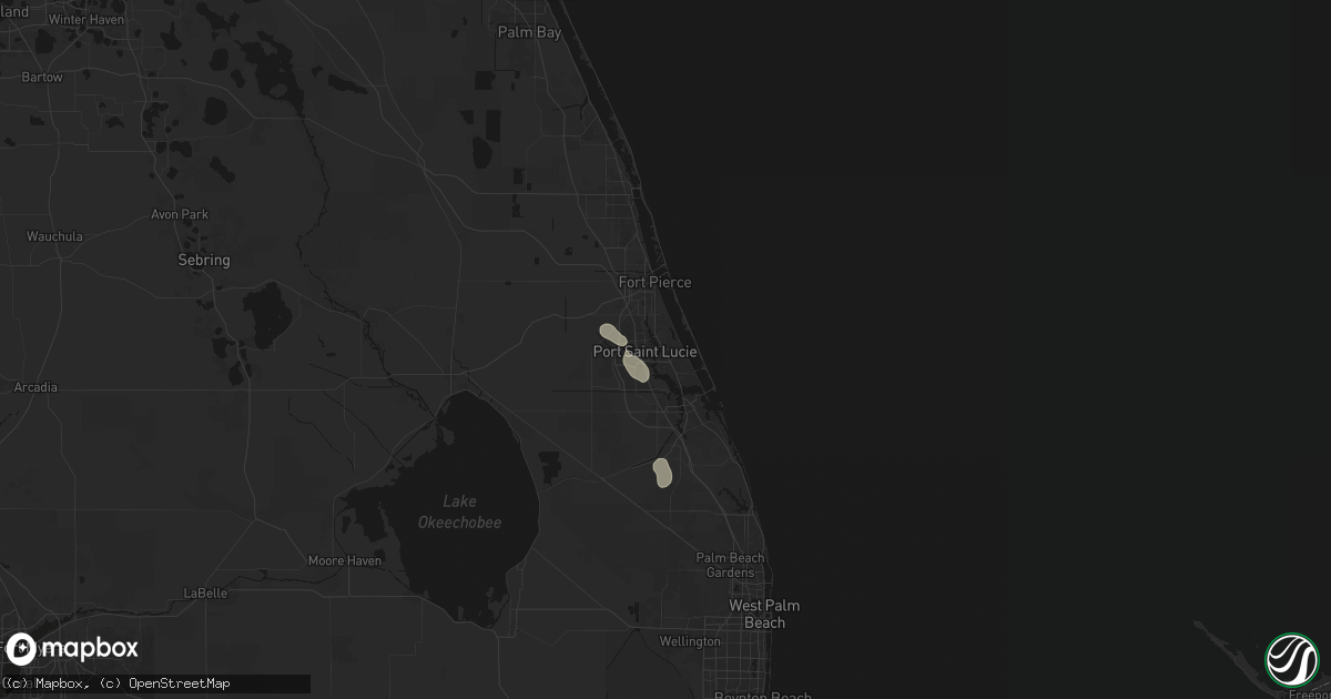 Hail map in Port Saint Lucie, FL on September 7, 2026