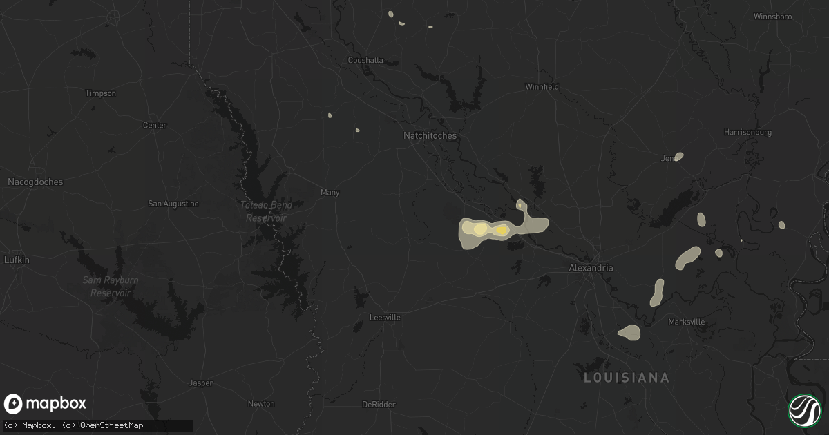 Hail map in Provencal, LA on September 7, 2026
